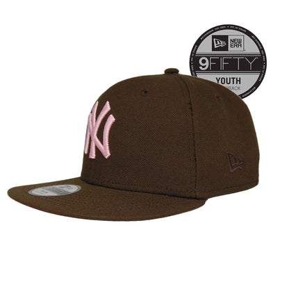 YOUTH New York Yankees Custom New Era Snapback Cap Brown brown Side View
