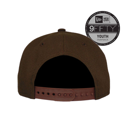 YOUTH New York Yankees Custom New Era Snapback Cap Brown brown Back View