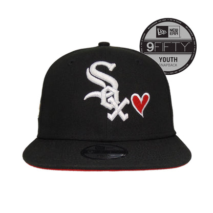 Chicago White Sox Custom YOUTH New Era Snapback Cap black Front View
