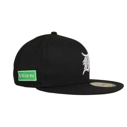 Detroit Tigers Custom New Era 59FIFTY Cap 8 MILE RD black Side View