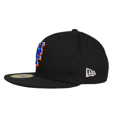 New York Mets Authentic New Era 59FIFTY Cap Black ALT2 black Side View