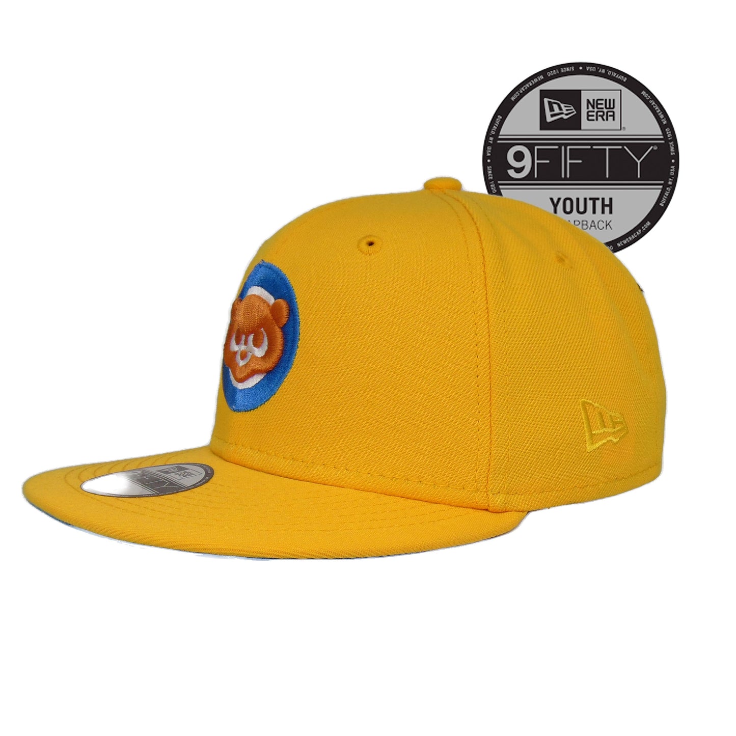Chicago Cubs Custom YOUTH New Era Cap Snapback Cap Yellow