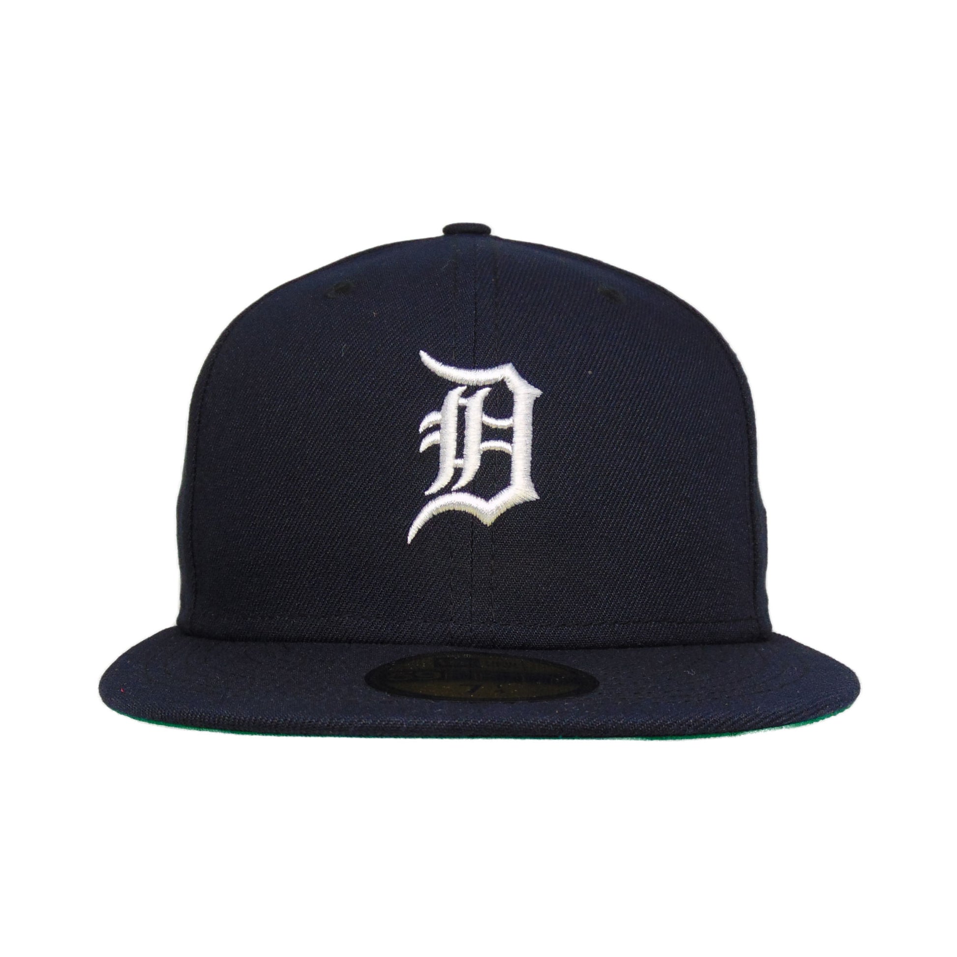 Detroit Tigers Hat Baseball Cap Fitted 7 1/2 New Era Mens Blue Vintage