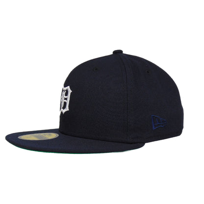 Detroit Tigers Custom New Era 59FIFTY Cap Navy Flat Logo navy Side View