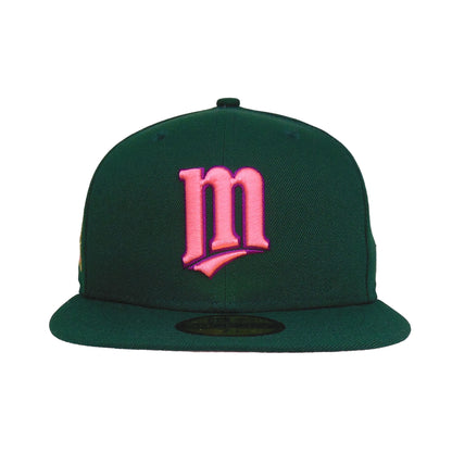 Minnesota Twins Custom New Era 59FIFTY Cap Dark Green Pink dark green
pink Front View