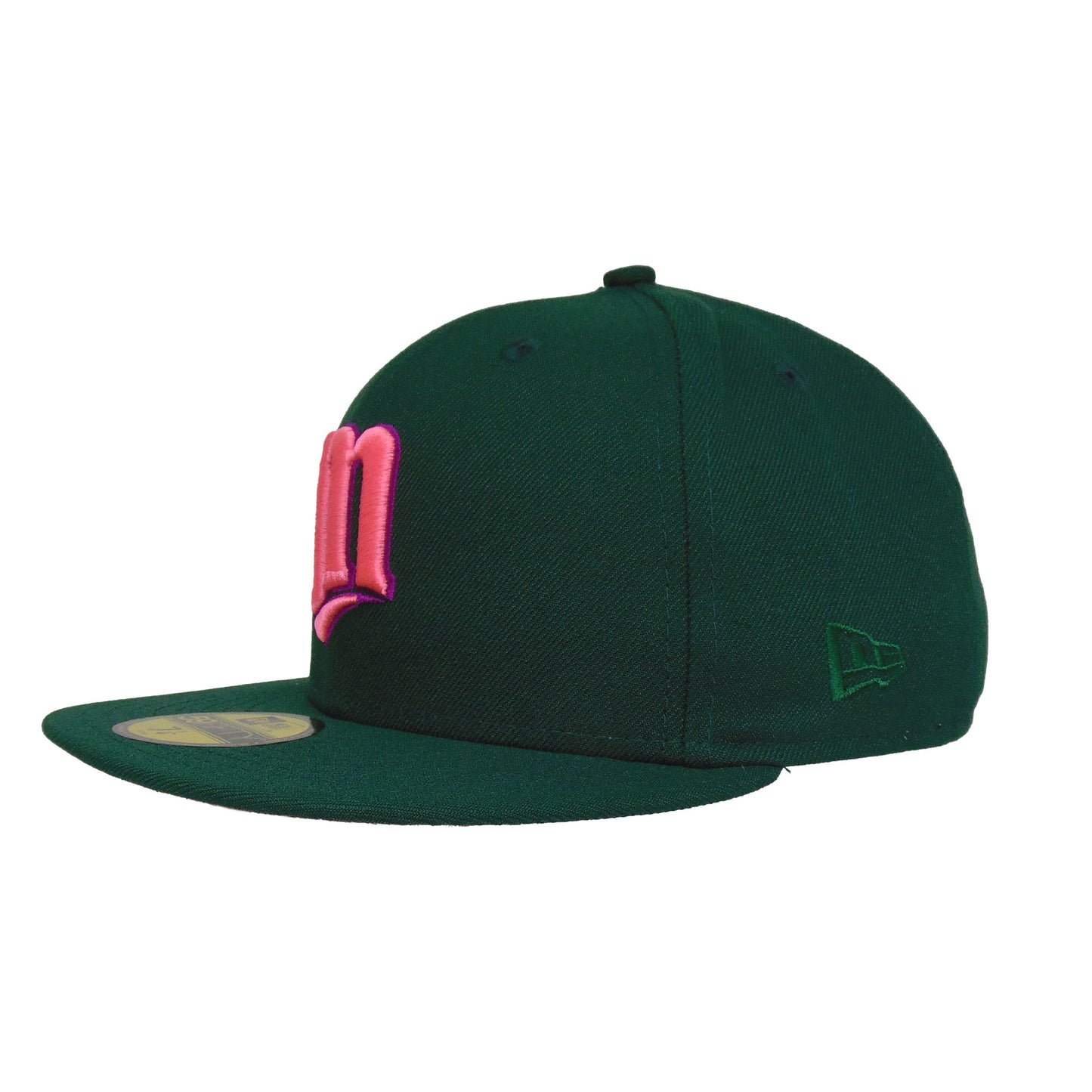 Minnesota Twins Custom New Era 59FIFTY Cap Dark Green Pink