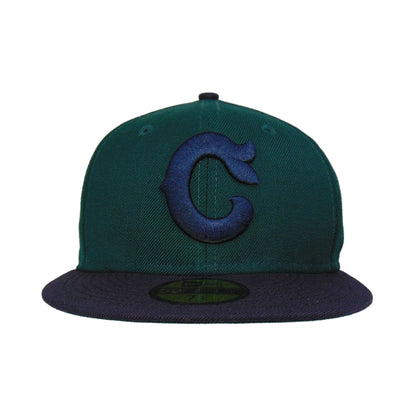 Cleveland Indians Custom New Era 59Fifty Cap Green green
navy Front View