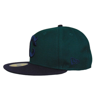 Cleveland Indians Custom New Era 59Fifty Cap Green green
navy Side View