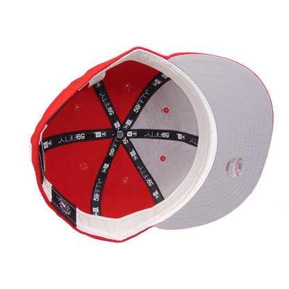 New York Yankees Custom New Era 59FIFTY Cap Red red Undervisor View