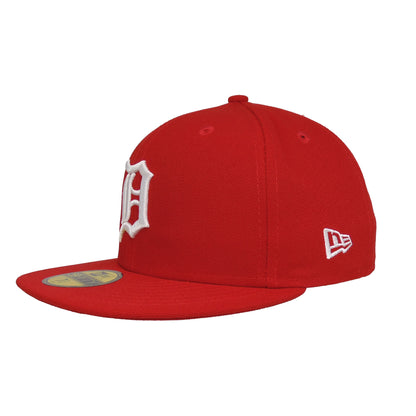 Detroit Tigers Custom New Era 59FIFTY Cap Scarlet Red red Side View