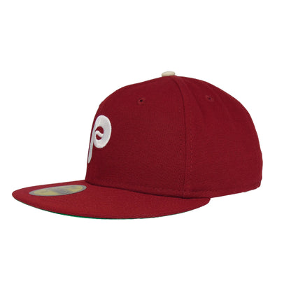 Philadelphia Phillies Cooperstown Game 59FIFTY New Era Cap Cardinal Side View