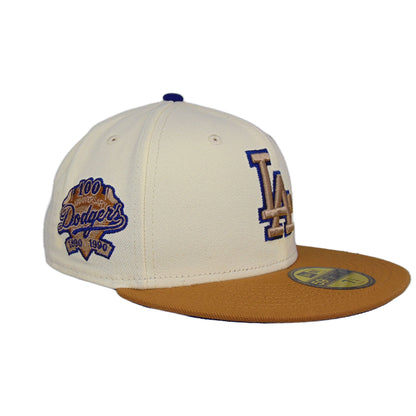 Los Angeles Dodgers Custom New Era 59FIFTY Cap Chrome Bronze chrome
peanut
blue Side View