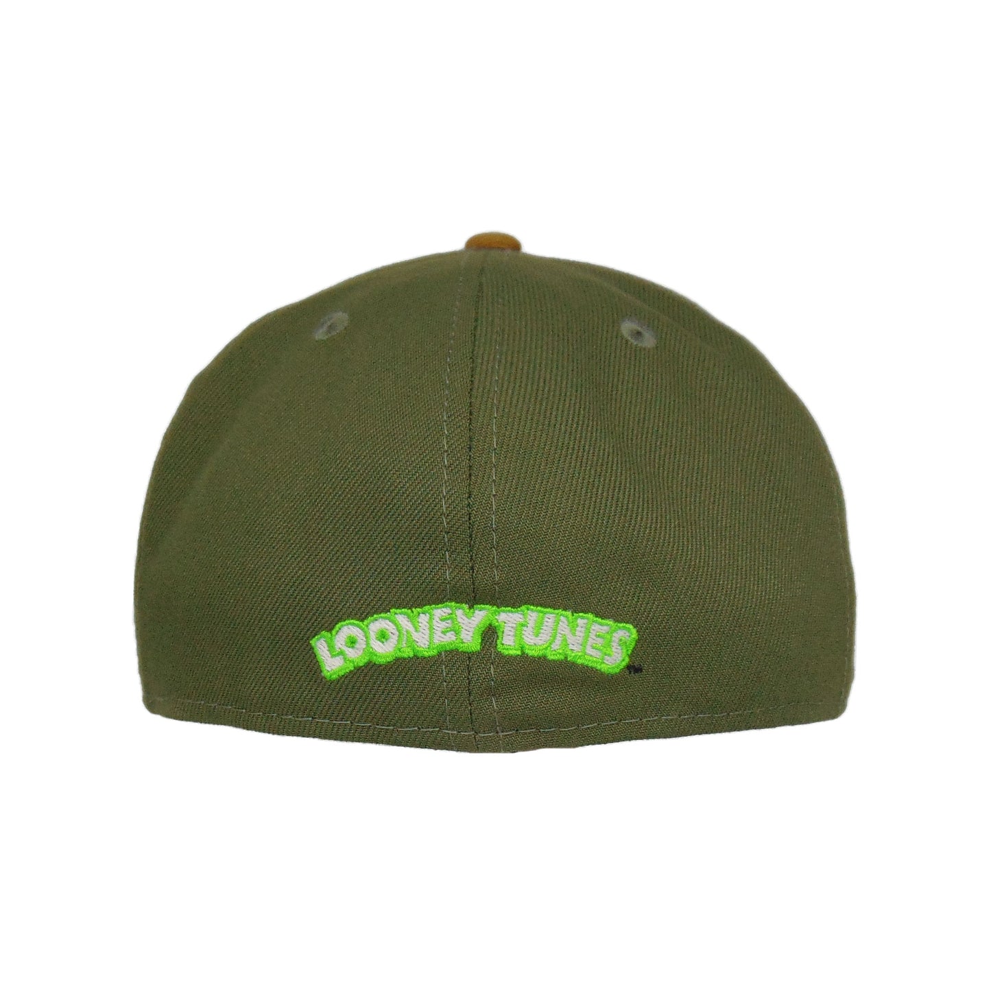Custom Looney Tunes New Era 59FIFTY Cap TAZ shock olive