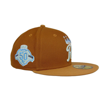 Kansas City Royals Custom New New Era Cap Peanut 50th peanut Side View