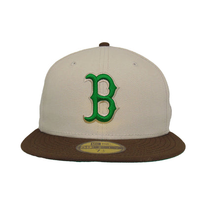 Boston Red Sox Custom New Era 59FIFTY Cap Stone Brown stone
brown Front View