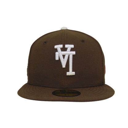 Los Angeles Dodgers 100th Anniversary Custom New Era 59FIFTY Cap Flip brown brown Front View