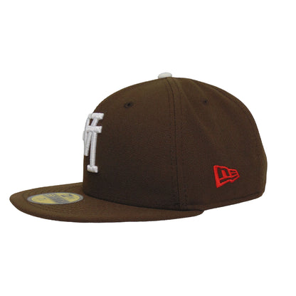 Los Angeles Dodgers 100th Anniversary Custom New Era 59FIFTY Cap Flip brown brown Back View