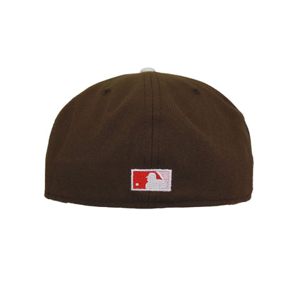 Los Angeles Dodgers 100th Anniversary Custom New Era 59FIFTY Cap Flip brown brown Undervisor View