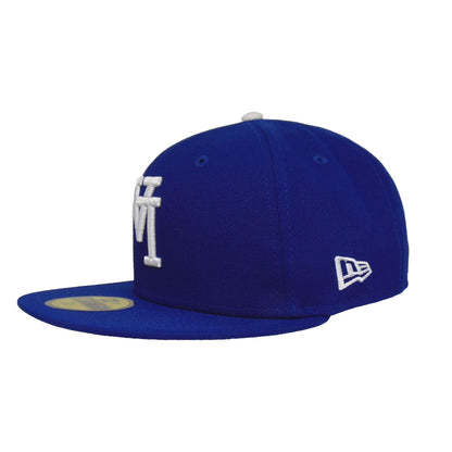 Los Angeles Dodgers Custom New Era 59FIFTY Cap Flip Royal blue Side View