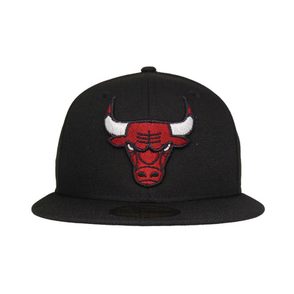 Chicago Bulls Custom New Era 59FIFTY Cap Black black Front View