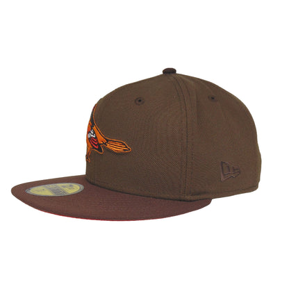 Baltimore Orioles Custom New Era 59FIFTY Cap Walnut brown
red Back View