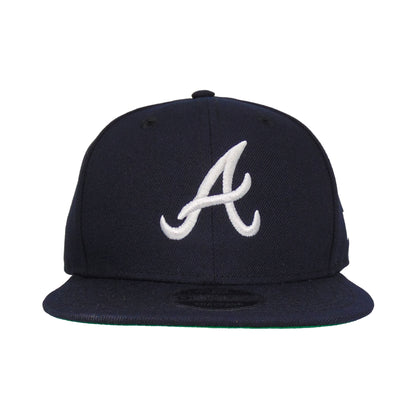 Atlanta Braves Custom New Era 9Fifty Snapback Cap flat nvy navy Front View