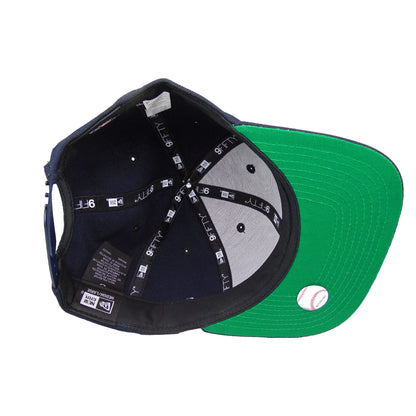 Atlanta Braves Custom New Era 9Fifty Snapback Cap flat nvy navy Undervisor View
