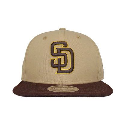 San Diego Padres Custom New Era 9fifty Snapback Cap Camel beige
brown Front View