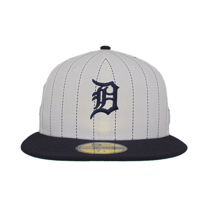 Detroit Tigers Custom New Era 59FIFTY Cap Pinstripe white
navy Front View