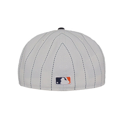 Detroit Tigers Custom New Era 59FIFTY Cap Pinstripe white
navy Back View