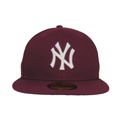 New York Yankees Custom 59FIFTY New Era Cap Maroon maroon Front View