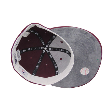 New York Yankees Custom 59FIFTY New Era Cap Maroon maroon Undervisor View