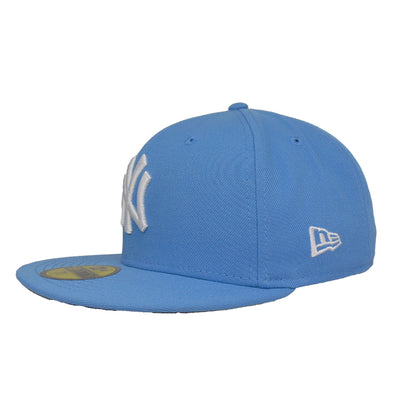 New York Yankees Custom New Era 59FIFTY Cap sky blue sky blue Side View
