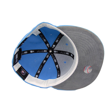 New York Yankees Custom New Era 59FIFTY Cap sky blue sky blue Undervisor View