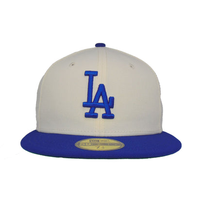 Los Angeles Dodgers Custom New Era 59FIFTY Cap Chrome Royal chrome
blue Front View