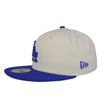 Los Angeles Dodgers Custom New Era 59FIFTY Cap Chrome Royal chrome
blue Side View