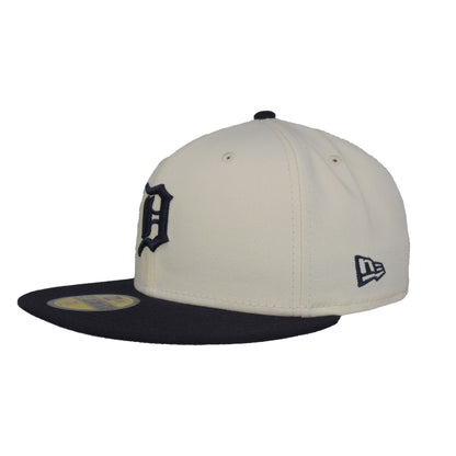 Detroit Tigers Custom New Era 59FIFTY Cap Chrome Navy chrome
navy Side View