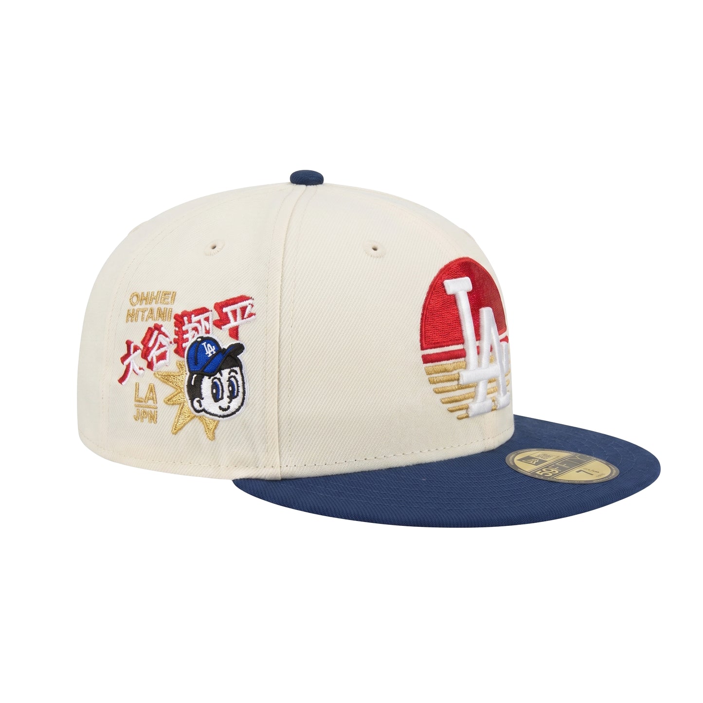 Los Angeles Dodgers Custom New Era 59FIFTY Cap Chrome Navy Ohtani Sun