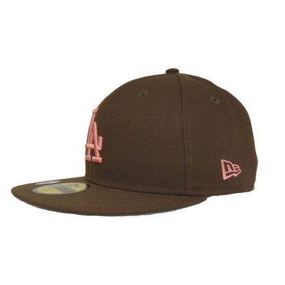 Los Angeles Dodgers Custom New Era 59FIFTY Cap Walnut brown Side View