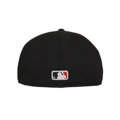Los Angeles Dodgers Custom New Era Cap Black Red Metal black Back View