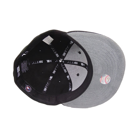 Los Angeles Dodgers Custom New Era Cap Black Red Metal black Undervisor View