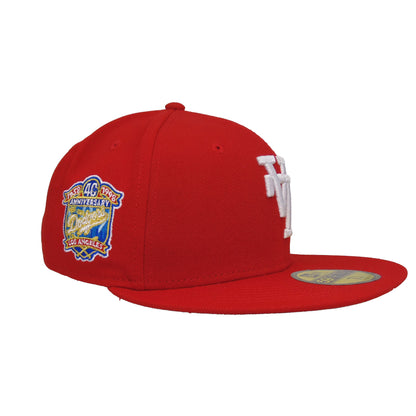 Los Angeles Dodgers 40th Anniversary Custom New Era 59FIFTY Cap Flip red red Side View