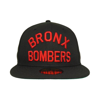 New York Yankees Custom New Era Cap Bronx Bombers BRED black Front View