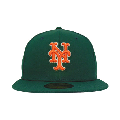 New York Mets New Era Custom 59FIFTY Cap dark green dark green Front View