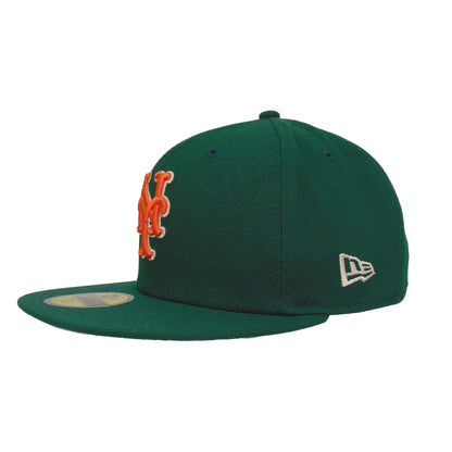 New York Mets New Era Custom 59FIFTY Cap dark green dark green Side View