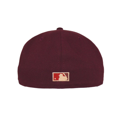 New York Mets New Era Custom 59FIFTY Cap maroon maroon Back View