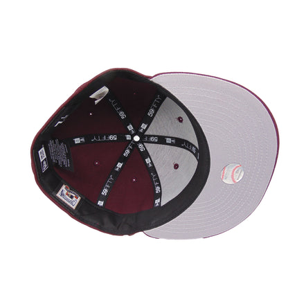 New York Mets New Era Custom 59FIFTY Cap maroon maroon Undervisor View