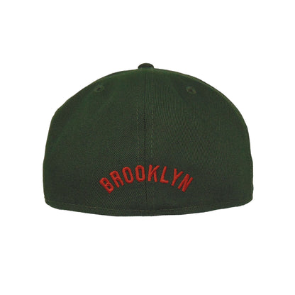 Brooklyn Dodgers Custom 59FIFTY New Era Cap Seaweed green Back View