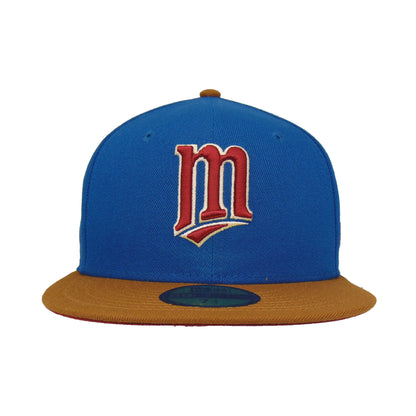 Minnesota Twins Custom New Era 59FIFTY Cap seashore blue
peanut Front View