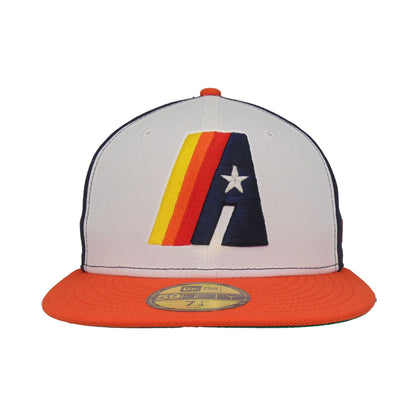 Houston Astros Custom New Era 59FIFTY Cap tritone navy
white
orange Front View